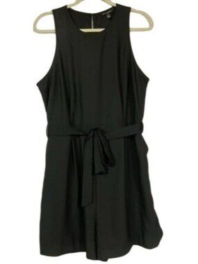 Banana Republic Factory Black Romper Size 14 NWT Sleeveless Belted Keyhole